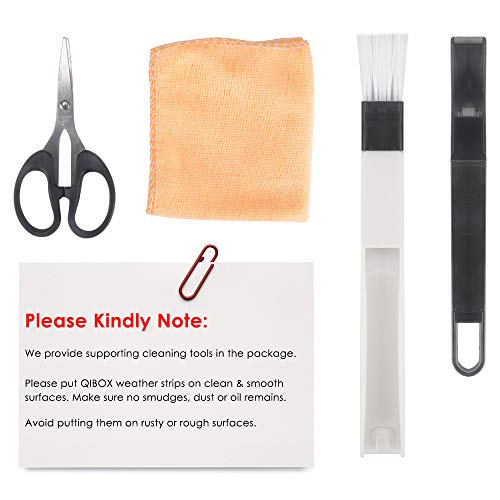 QIBOX Indoor Weather Strips, 52Ft Weather Stripping for Doors Window Seal Draft Stopper Door Sweep, Insulation Door Strip Kit Soundproofing Anti-Collision Self-Adhesive (2 Rolls) - Thumbnail 5