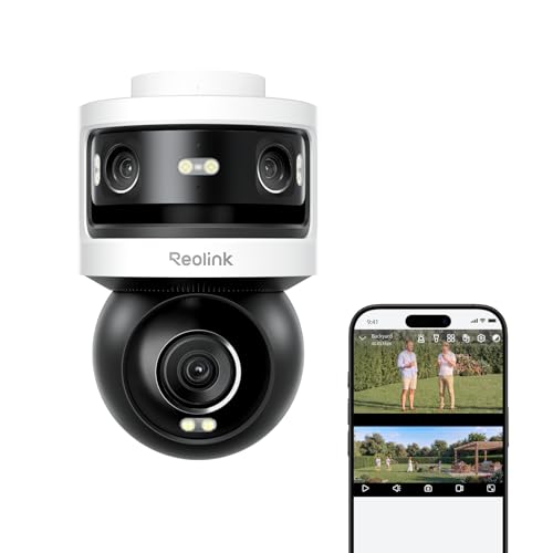 REOLINK Triple-Lens PoE Security Camera Outdoor, 10MP 180° Panoramic & 4K PT with Auto Tracking, AI Video Search, Perimeter Protection, Color & IR Night Vision, 24/7 Recording, OMVI 3i PoE