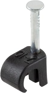 GTSE Round Black Cable Clips 7-10 mm Box of 100 Skirting Wire Nail Clips