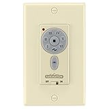 Fanimation TW30LA DC Reversing Fan and Light Wall Control-Downlight Control, 6 Fan Speeds, Light Almond Finish