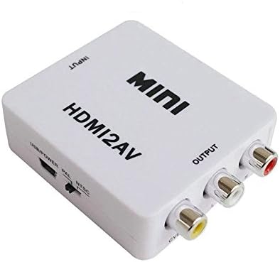 Mini White HDMI to AV 3RCA CVBs Composite Video Audio Converter Adapter Full HD 1080P