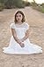 Flower Girl Dress First Communion Dress Flutter Sleeves A-line Ivory Size 6