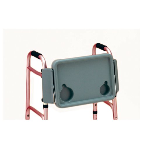 NOVA Medical Products Walker Tray with Two Cup Holders, Gray, 1 Count
