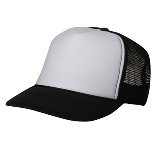 Summer Foam Mesh Trucker Cap - Black White OSFM