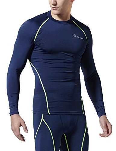 TM-R11-NVCZ_Small Tesla Men's Long Sleeve T-Shirt Baselayer Cool Dry Compression Top R11
