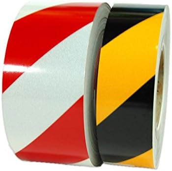 Striped Reflective Tape (77068) (Red/White, 2"(50mm), 50 Yards, Single Roll)