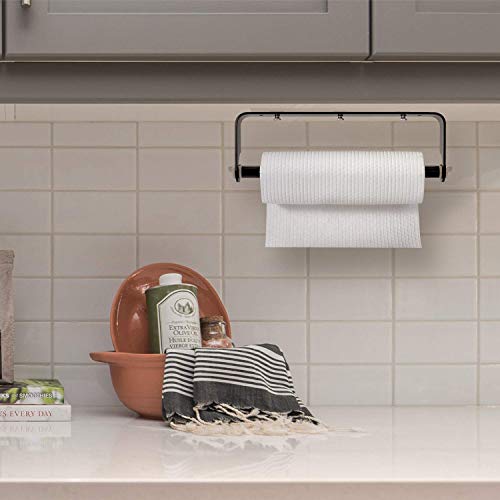 ORLESS Adhesive Paper Towel Holder Under Cabinet & Wall Mount, No Drilling Suitable for Kitchen Bathroom - Black - Thumbnail 7