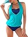 Sherrylily Women Two Pieces Halter Tankini Sets Solid Color Swimsuits