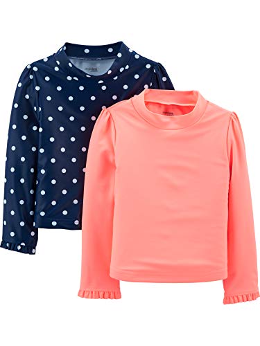 Simple Joys by Carter's 2-Pack Assorted Rashguard Sets Camicia Rash Guard, Rosa Corallo/Blu Marino, 12 Mesi (Pacco da 2) Bambine e Ragazze