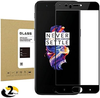 OnePlus 5 Tempered Glass Screen Protector , Thierfy [2Pack] Screen Protector [9H Hardness] [HD Anti-Fingerprint] [ Bubble Free] [Scratch Proof] Screen Protector for OnePlus 5 Black