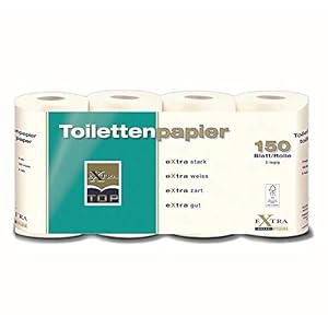 Extra Top Toilettenpapier, Rolle mit je 150 Blatt, eXtra stark, eXtra Weiß, eXtra zart, eXtra gut, Klopapier, WC-Papier…