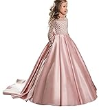 Christmas Flower Girl Dress Floor Length Button