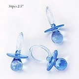 Adorox 2.5'' Blue Acrylic Baby Pacifier Shower Favor (Blue (36 Pieces))