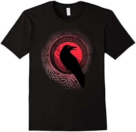 Mens Odin with Huginn and Muninn Raven T-Shirt XL Black