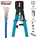 ITBEBE RJ45 Crimping Tool Made of Hardened Steel with Wire Cutter Stripping Blades and Textured Grips (RJ45 CRIMPER TURQUOISE-B)