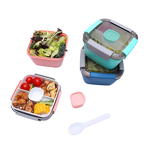 image for G.a HOMEFAVOR Salad BPA Free Lunch Container with Large 1.1L Salad Bow