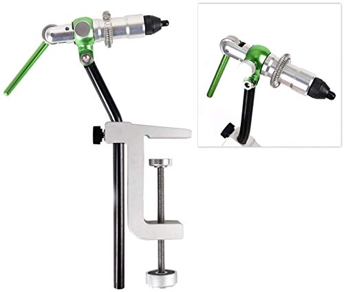 MAXIMUMCATCH Maxcatch Rotary Fly Tying Vise Alloy Travel Vise with Base,Fly Tying Tool Set Traveler Fly Fishing Tackle Kit (TVC Green Fly Vise)