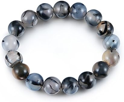 Akvode Mens Womens Girls 12mm Personality Natural Stones Beaded Bracelets Energy Healing Gemstones Bracelets for Black Friday Gifts