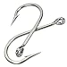Goture Stainless Steel Fishing Hooks Long Shank Hooks Extra Strong for Saltwater Freshwater Size 6/0-12/0 10Pcs 8/0