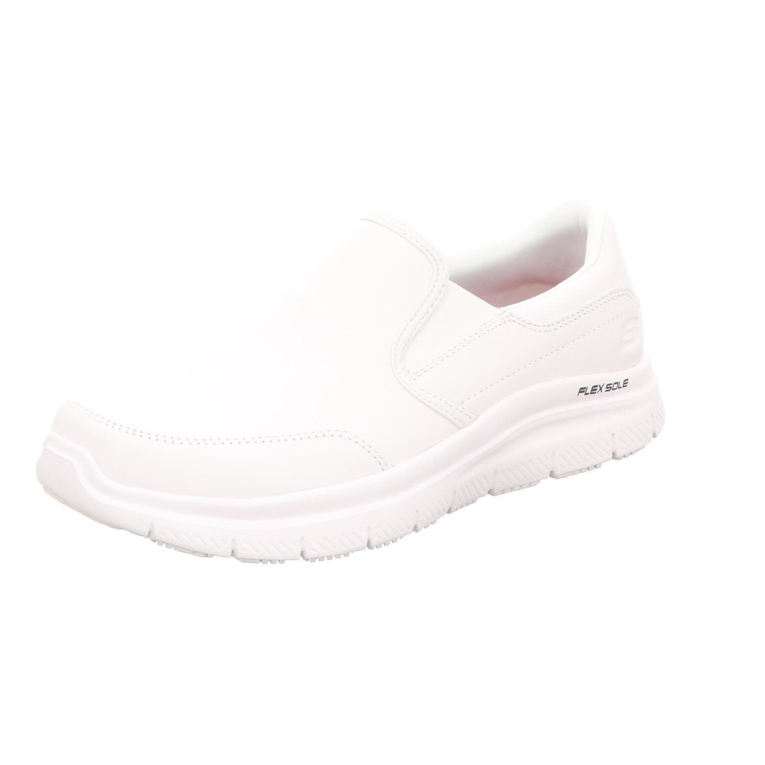 Skechers Mens Flex Advantage Sr - Bronwood Slip On Trainers, White Leather, 8 UK