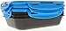 6 Pack Fitness Sure Seal Meal Prep Containers Set of 3 24oz (Black/Neon Blue)