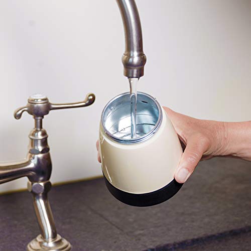 Bestron Elektrischer Espresso-Kocher mit Basis, Vintage, 6 Espressotassen, 480 Watt, Aluminium, Beige – Bild 5