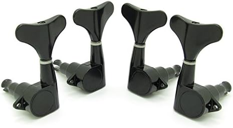 Black /Chrome Guitar Bass Tuning Pegs Machine Heads Tuners 2R2L Set