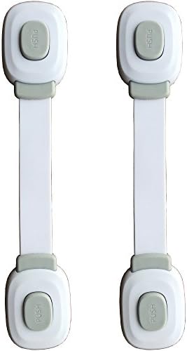 Baby Safety Dual Action Muti Use Latches,Child Proof Cabinets, Drawers, Appliances, Fridge, Doors, Toilet Seats, Oven or More Safety Locks, 2 Count (Grey)