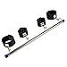 Stainless Steel Metal Adjustable Spreader Bar Leather Bracelets Bondage with Handcuffs Ankle Cuffs Restraints Shackles Toys For Male Female (Black)