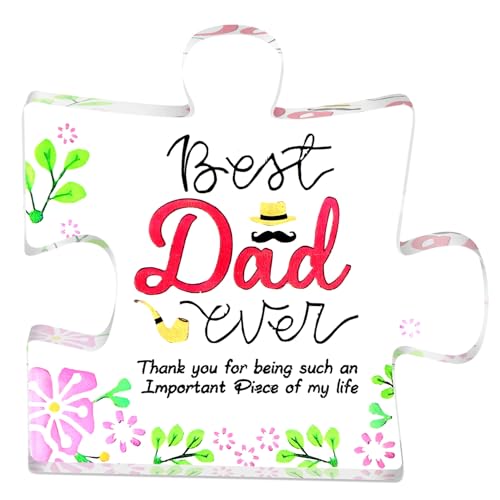 Fresh and Natural Floral Pattern, Transparent Acrylic Plaque,Dad Acrylic Signs and Plaques, Gifts for Dad,Birthday Gifts for Dad,Romantic Gifts for Him,Love Gifts,Presents for Dad,Dad Gifts from Son