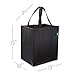 Reusable Grocery Shopping Bags (Black, 5 Pack) - Foldable Extra Large Heavy Duty Tote Bags With Reinforced Handles and Plastic Bottom Insert