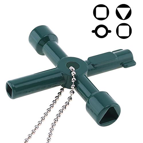 Multifunctional Electric Control Cabinet Triangle Key Wrench Water Meter Valve Square Hole Cross Triangle KEY Elevator Valve for Gas Electric Meter Cabinets Bleed Radiators Muye