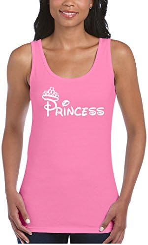 NineTeen, Disney Minnie Princess Womens Fashion Tank Top (Medium, Pink)