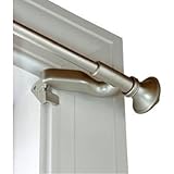 Kenney 7004244450 Twist and Fit Curtain Rod with Petal, 28-to-48-Inch Width, Satin Nickel