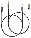 Audio Cable 25 FT (2 Pack), FosPower Stereo Audio 3.5mm Auxiliary Short Cord Male to Male Aux Cable for Car, Apple iPhone, iPod, iPad, Samsung Galaxy, HTC, LG, Google Pixel, Tablet & More