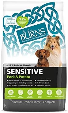 Burns Pet Nutrition Hypoallergenic Complete Dry Dog Food Adult and Senior Dog Sensitive with Pork and Potato 6 kg