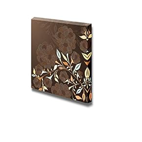 Canvas Wall Art - Brown Floral Pattern | Modern Home Art Canvas Prints Gallery Wrap Giclee Printing & Ready to Hang - 12" x 12"