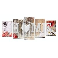 Home Painting Wall Art,Flower Canvas Pictures for Wall, Framed Posters Painting for Bedroom Living Room (White and red, 10X16inchX2pcs,10X20inchX2pcs,10X24inchX1pcs)