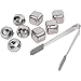 Xummit Whiskey Stones - Set of 8 Stainless Steel Whiskey Ice Cubes & Diamonds with Freezing Storage Tray and Tongs Reusable Wine Chillers, Whisky Chillers, Whiskey Chilling Rocks