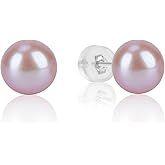 MIKOSTRA earrings studs for women pearl earrings Sterling Silver AAAAA+ Hypoallergenic Freshwater Cultured Handpicked with Genuine Cultured pearl studs Birthday Wedding Jewelry Valentine's Day Gift
