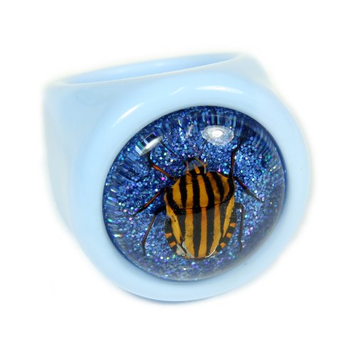 REALBUGREALBUG Shield Bug Blue Ring Size 6