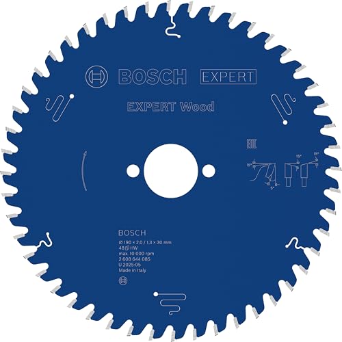 Bosch Professional 1x Kreissägeblatt Expert for Wood (Holz, Sägeblatt Ø 190 x 30 x 2 mm, 48 Zähne, Zubehör Kreissäge)