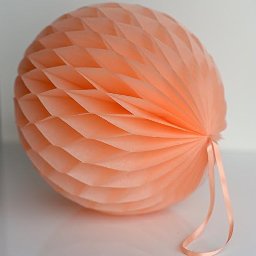DECOPOMPOMS peach tissue paper honeycomb ball (30cm)