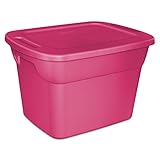 Case of 8 Sterilite 18 Gallon Tote Box In Fuchsia Burst