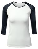 JJ Perfection Women's 3/4 Sleeve Slim Fit Baseball Jersey Raglan T-Shirt