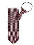 Jacob Alexander Polka Dot Print Boys 14" Polka Dotted Zipper Tie - Burgundy