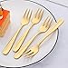 12 Pieces Appetizers Desert Forks, Baikai 18/10 Stainless Steel Finished Tasting Cocktail Mini Salad Fruit Fork Set, 5.5 Inch (Gold)