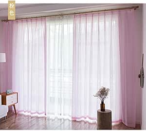 FCSFSF Cortina de Gasa sólida, Barra Cortina de Bolsillo Transparente