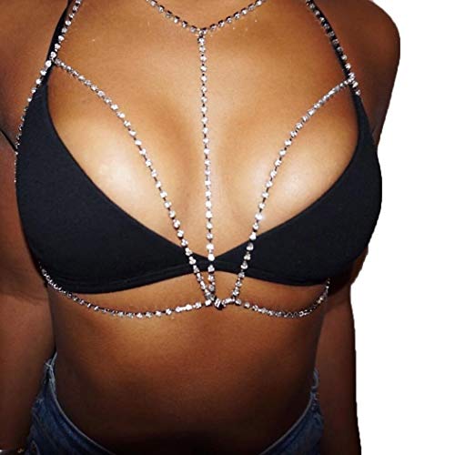 Victray Boho Sexy Crystal Body Chains Bra Summer Beach Body Chain Fashion Harness Charm Chain Body Accessories Jewelry for Women and Girls - Thumbnail 7