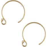10pcs Adabele Real 1/20 14K Gold Filled 13mm Round Circle Earring Hooks Ball End Hoop Ear Wire (0.6mm/22 Gauge) for DIY Earrings Jewelry Making JK1-P6